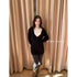 DKZ_OFFICIAL_Black_V-neck_Knit_Fitted_Waist_Women&