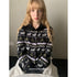 DKZ_OFFICIAL_Black_Vintage_High_Neck_Fair_Isle_Jacquard_Knit_Women&