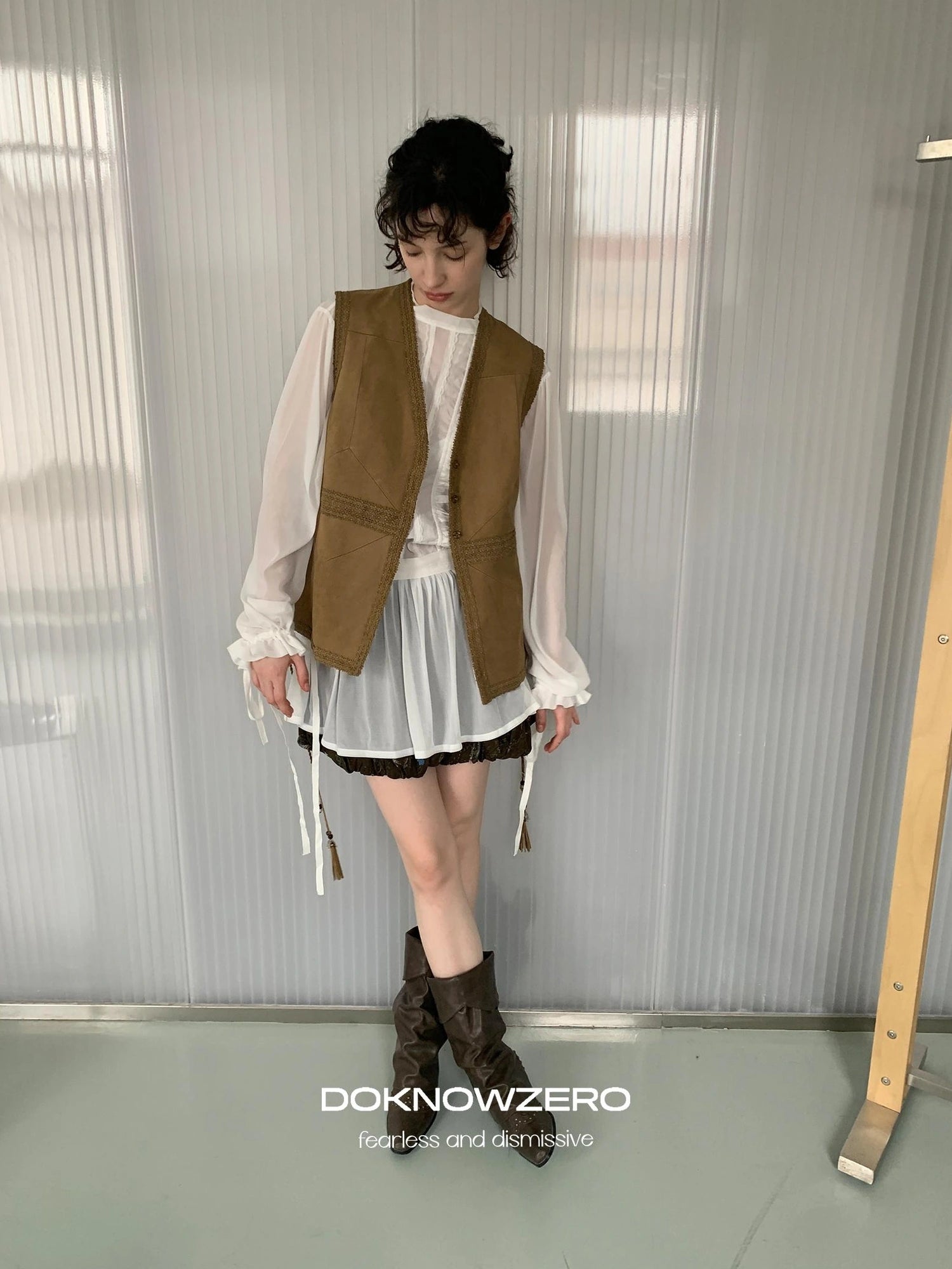 DKZ OFFICIAL Bohemian Suede Vest For Women Retro Layering Sleeveless Top