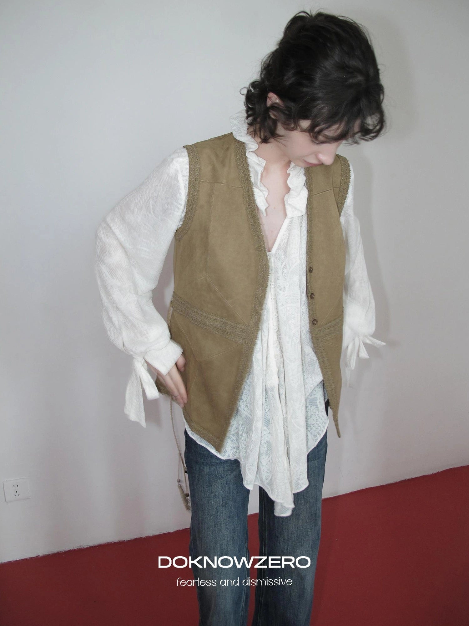 DKZ OFFICIAL Bohemian Suede Vest For Women Retro Layering Sleeveless Top