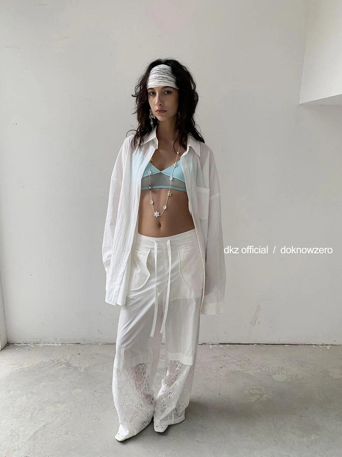 DKZ OFFICIAL Bright Sheer Mesh Bikini Set