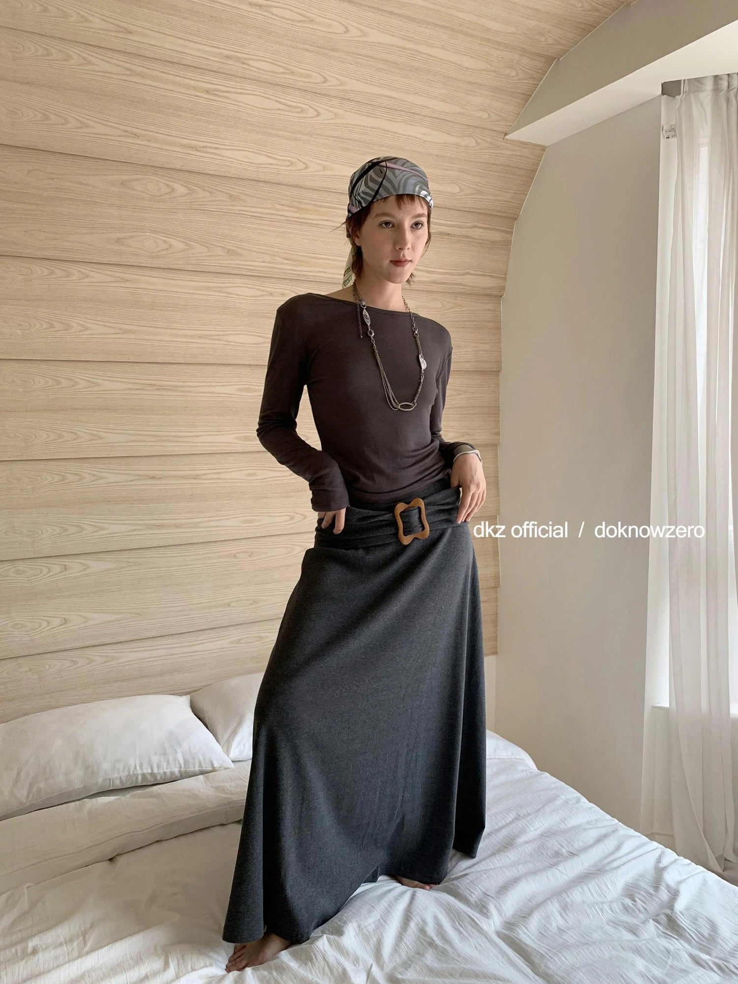 DKZ OFFICIAL Butterfly Knot Knit Camisole And Maxi Dress Two Piece Set