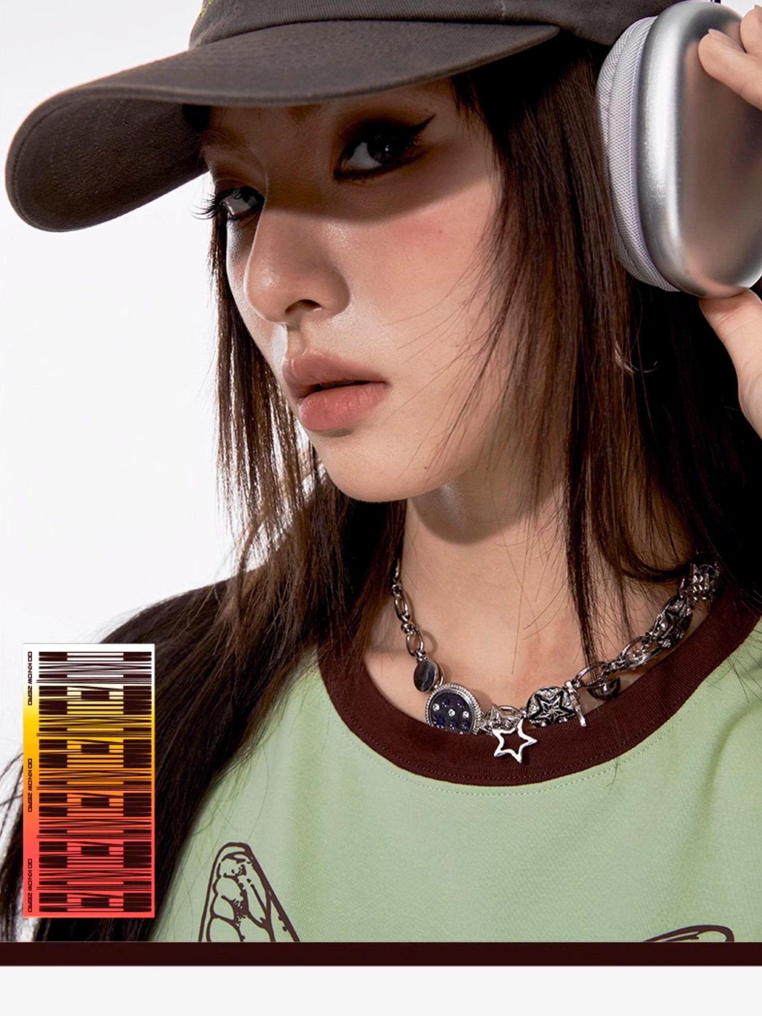 DKZ OFFICIAL Butterfly Print Color Block Loose Tee