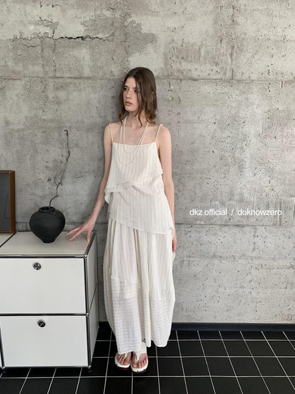 DKZ OFFICIAL Camel Striped Asymmetrical Women&