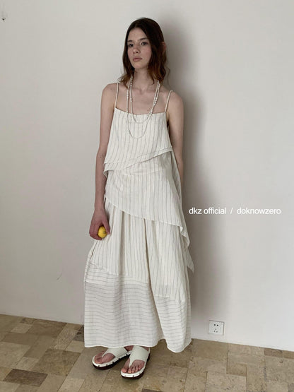 DKZ OFFICIAL Camel Striped Asymmetrical Women&