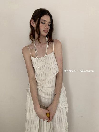 DKZ OFFICIAL Camel Striped Asymmetrical Women&
