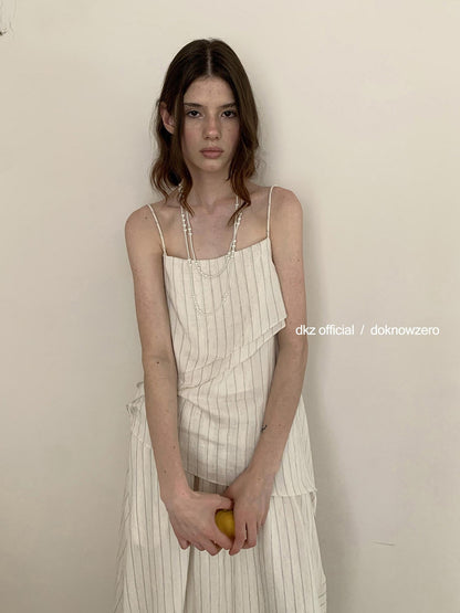DKZ OFFICIAL Camel Striped Asymmetrical Women&
