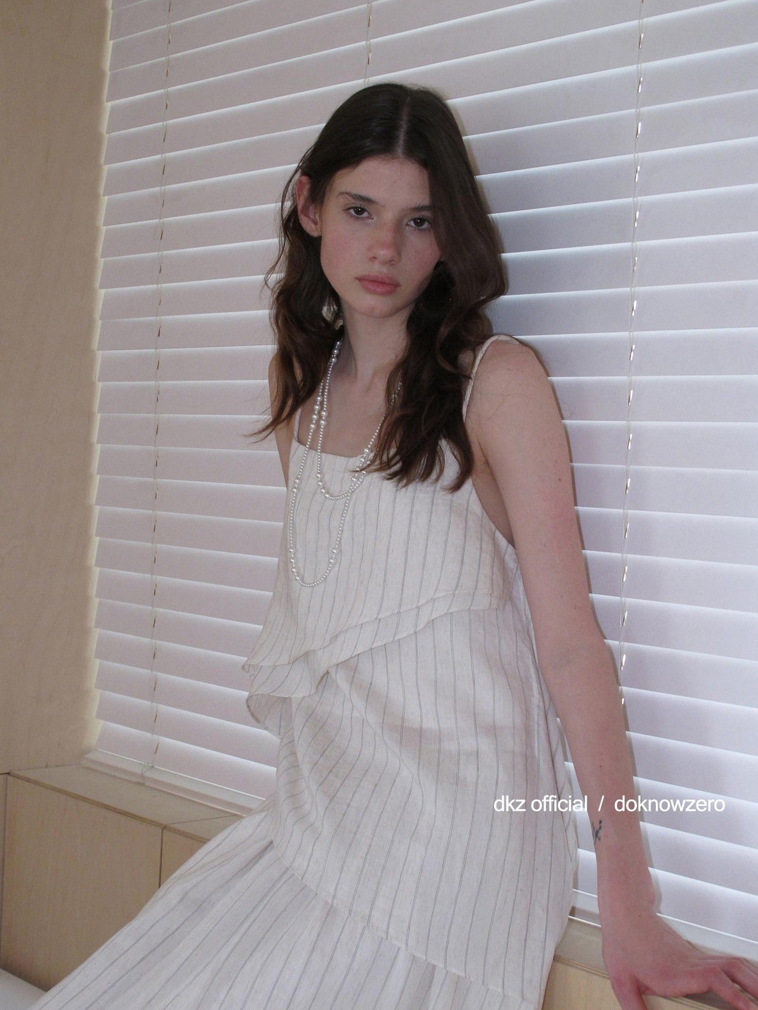 DKZ OFFICIAL Camel Striped Asymmetrical Women&