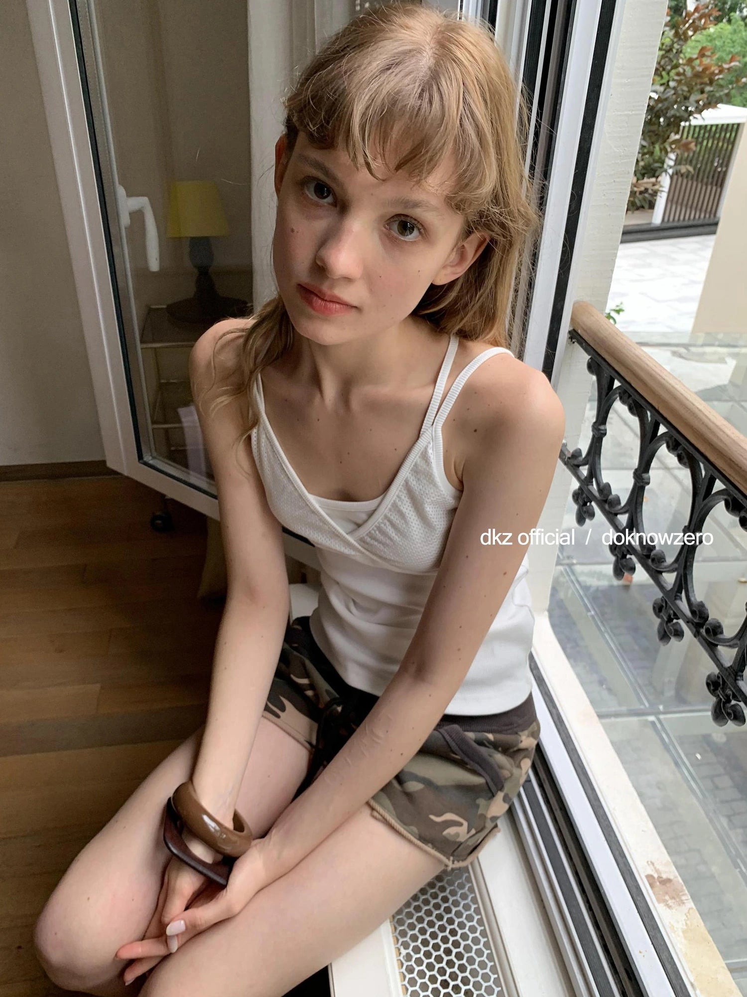 DKZ OFFICIAL Camouflage Embroidered Letter Print Denim Shorts