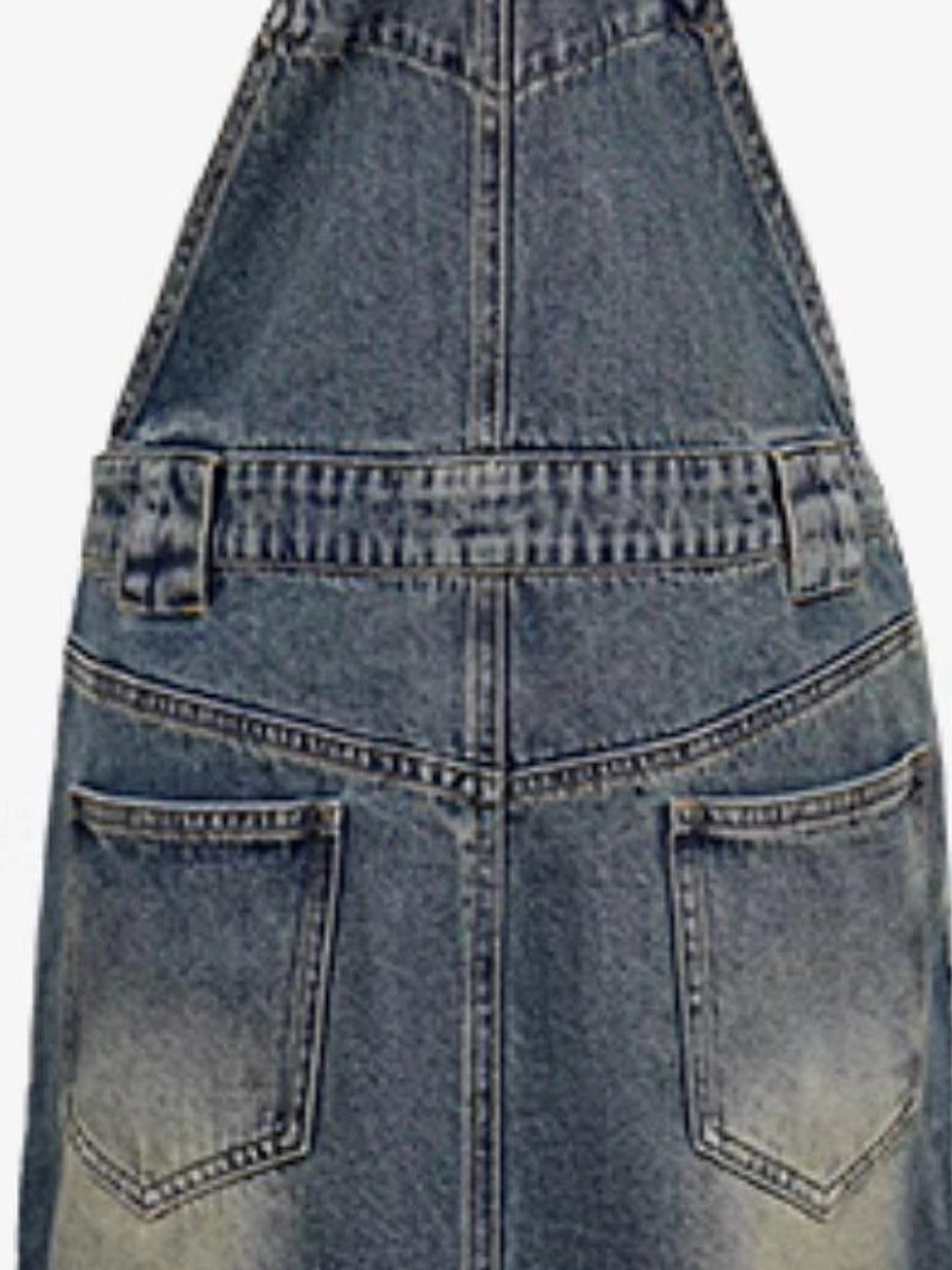 DKZ OFFICIAL Casual Denim Pinafore Dress With Adjustable Straps