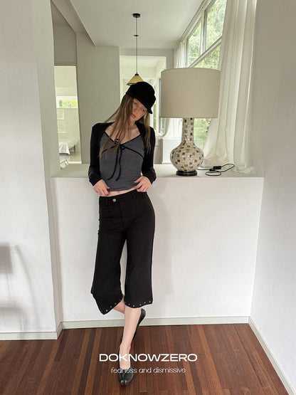 DKZ OFFICIAL Casual Low Waist Straight Leg Women&