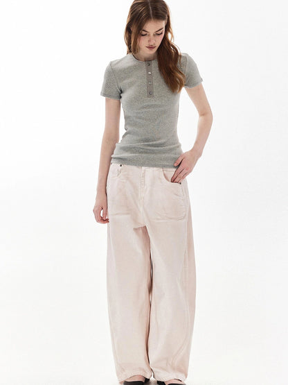 DKZ OFFICIAL Classic Henley Neck Women&