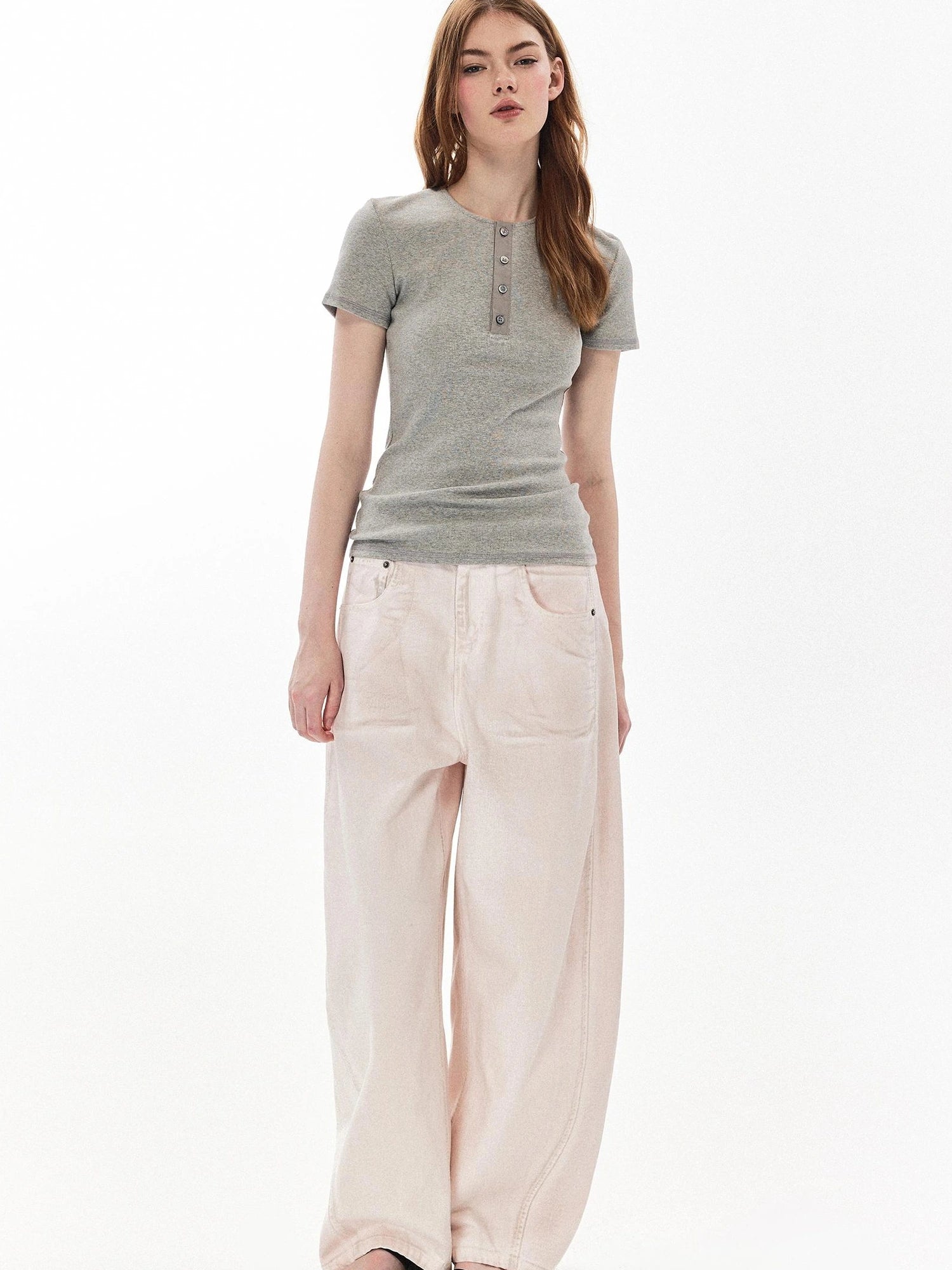 DKZ OFFICIAL Classic Henley Neck Women&