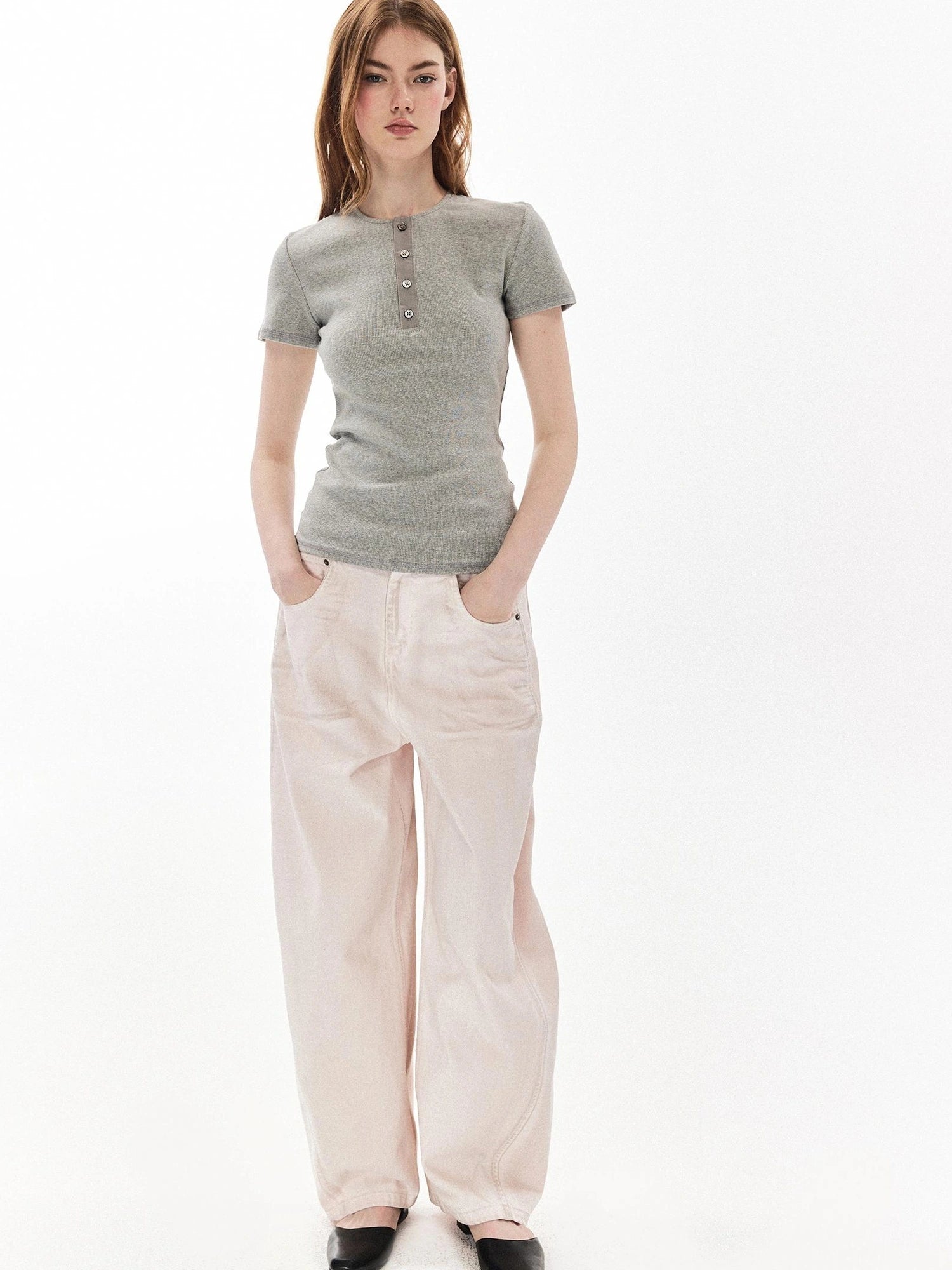 DKZ OFFICIAL Classic Henley Neck Women&