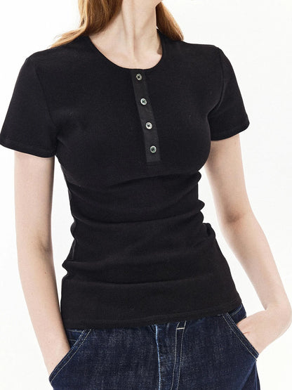 DKZ OFFICIAL Classic Henley Neck Women&