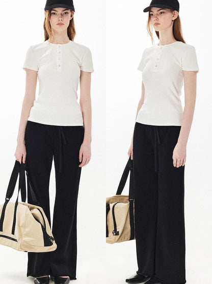 DKZ OFFICIAL Classic Henley Neck Women&
