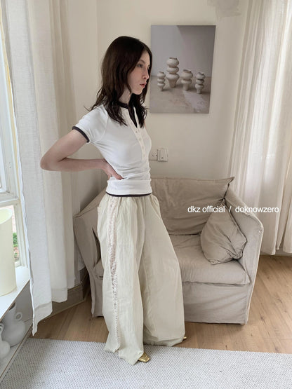 DKZ OFFICIAL Classic Summer Henley T-shirt For Women
