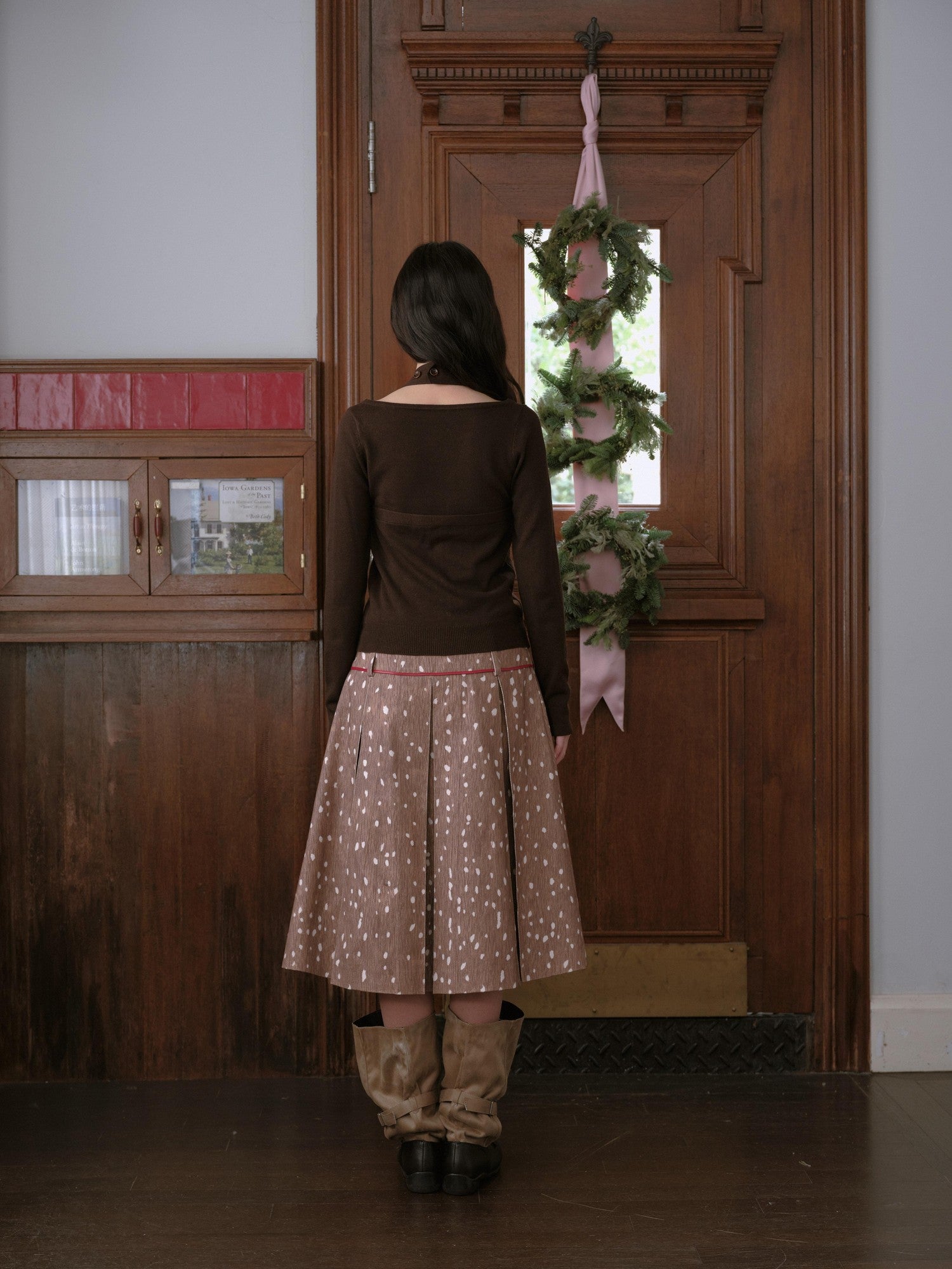 DKZ OFFICIAL Coffee Brown Vintage Argyle Knit Women&