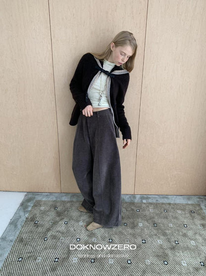 DKZ OFFICIAL Coffee Corduroy Relaxed Low Waist Pocket Curved Cut Women&