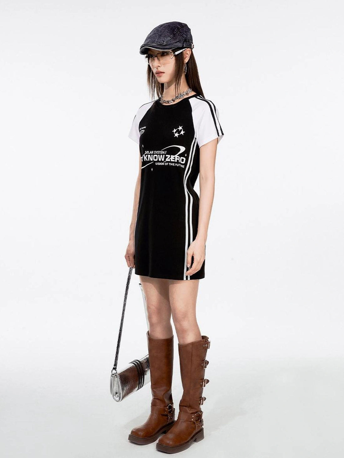 DKZ OFFICIAL Color Block Retro Fit Mini Dress