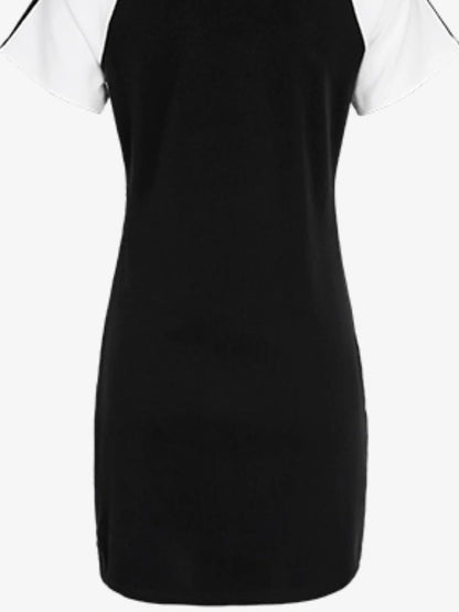 DKZ OFFICIAL Color Block Retro Fit Mini Dress