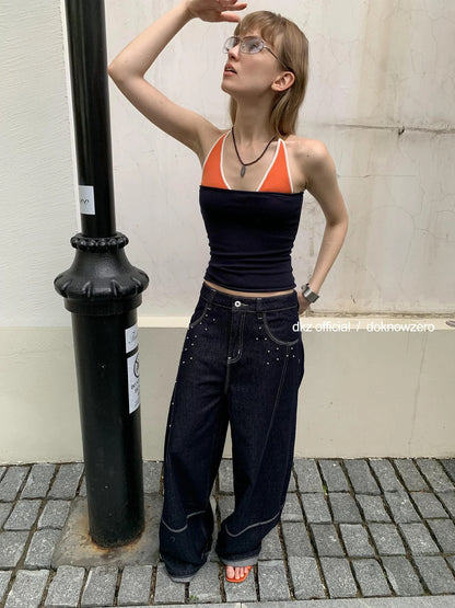 DKZ OFFICIAL Color Block Splicing Cami Top