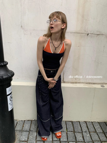 DKZ OFFICIAL Color Block Splicing Cami Top