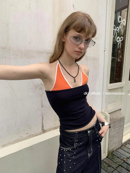 DKZ OFFICIAL Color Block Splicing Cami Top