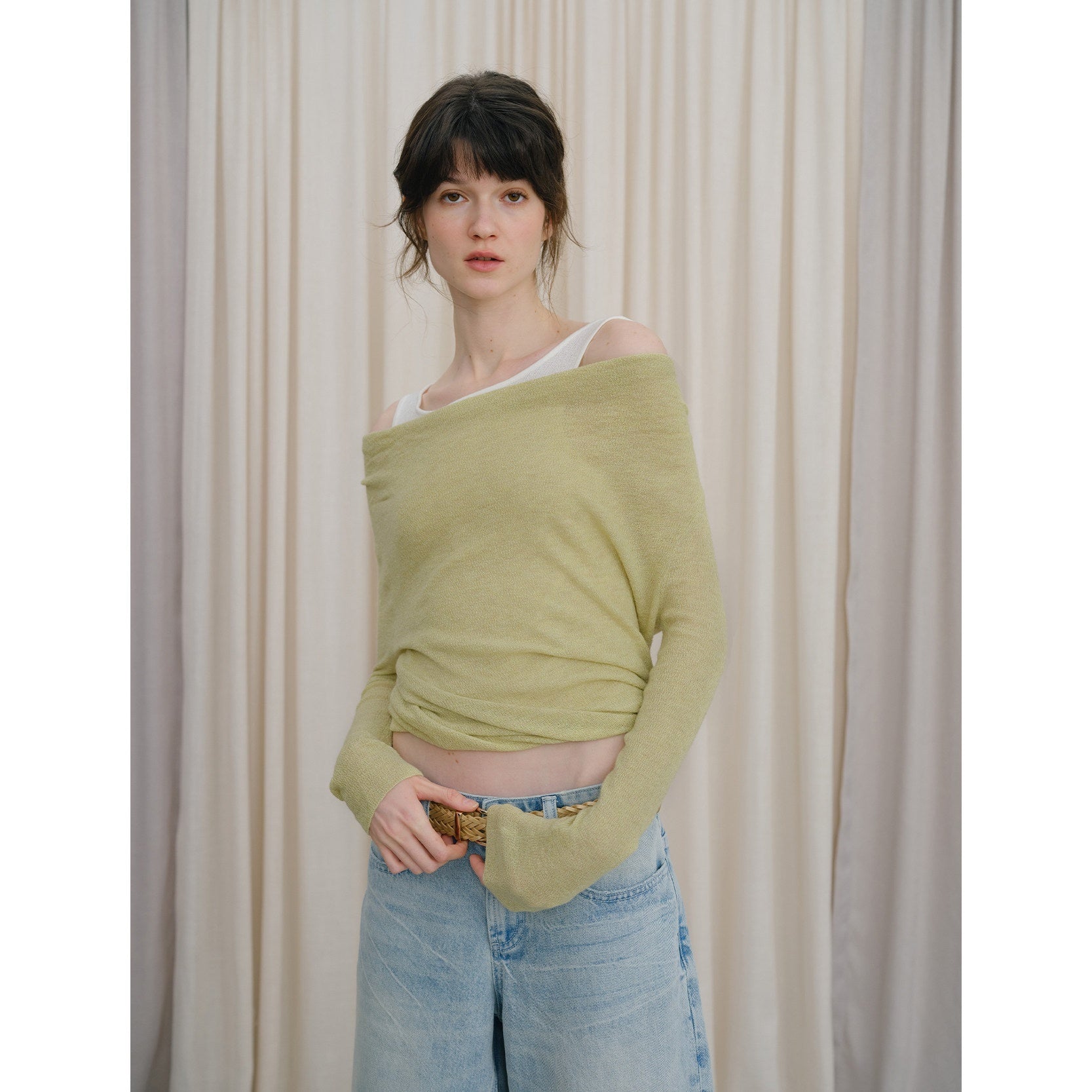 DKZ_OFFICIAL_Colorblock_Faux_Layered_Drape_Neck_Women&