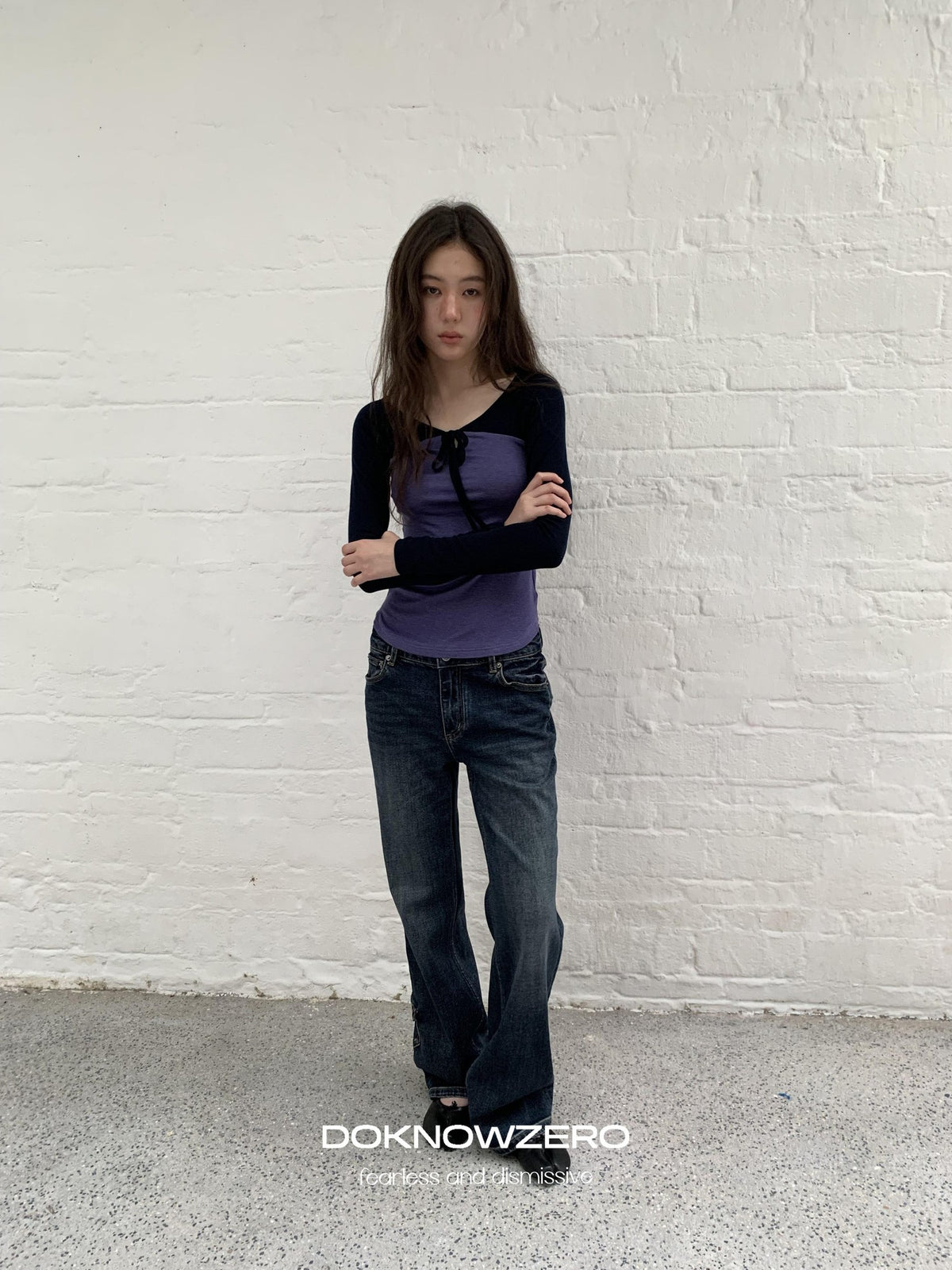 DKZ OFFICIAL Colorblock Slim Fit Raglan Sleeve Women&