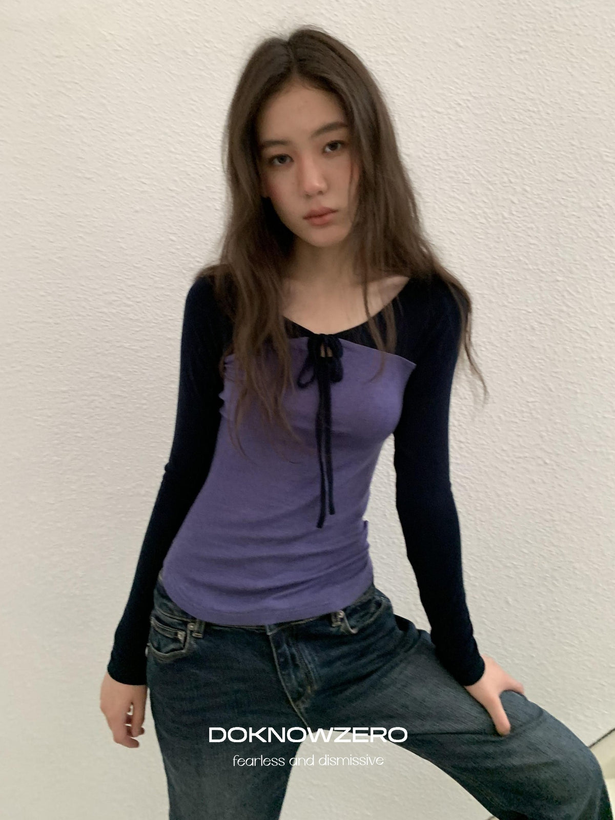 DKZ OFFICIAL Colorblock Slim Fit Raglan Sleeve Women&