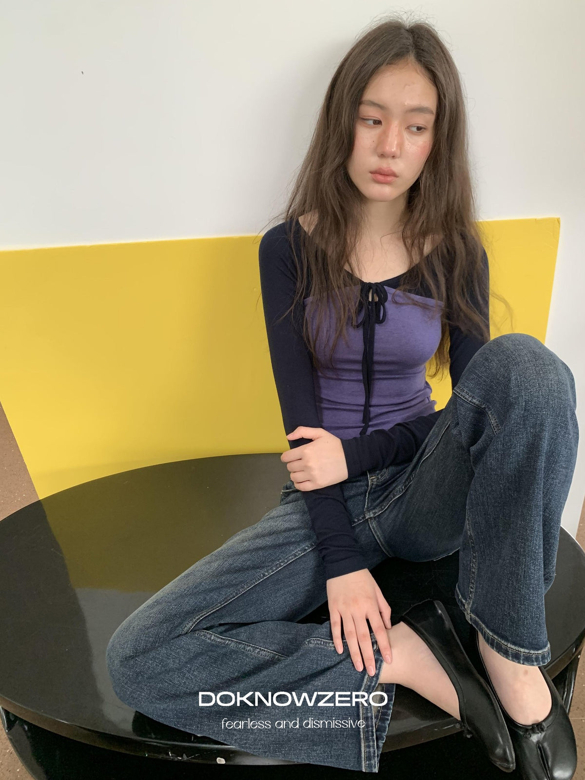 DKZ OFFICIAL Colorblock Slim Fit Raglan Sleeve Women&