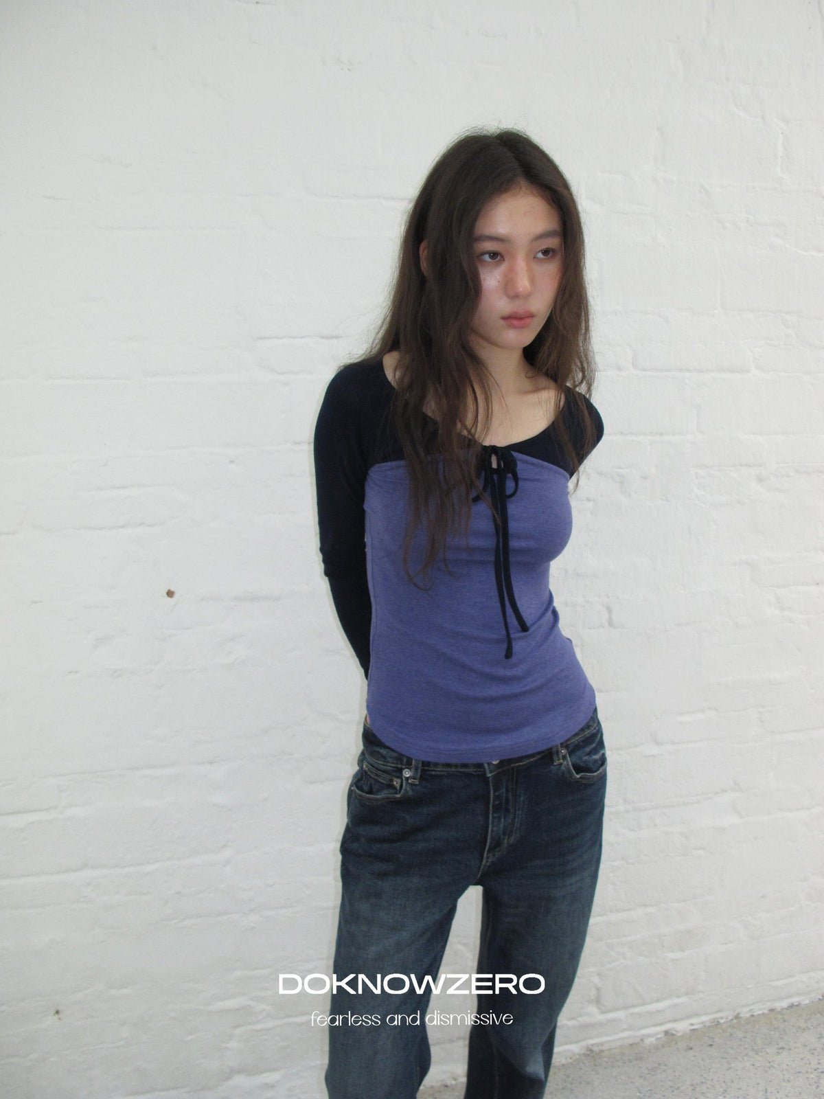 DKZ OFFICIAL Colorblock Slim Fit Raglan Sleeve Women&