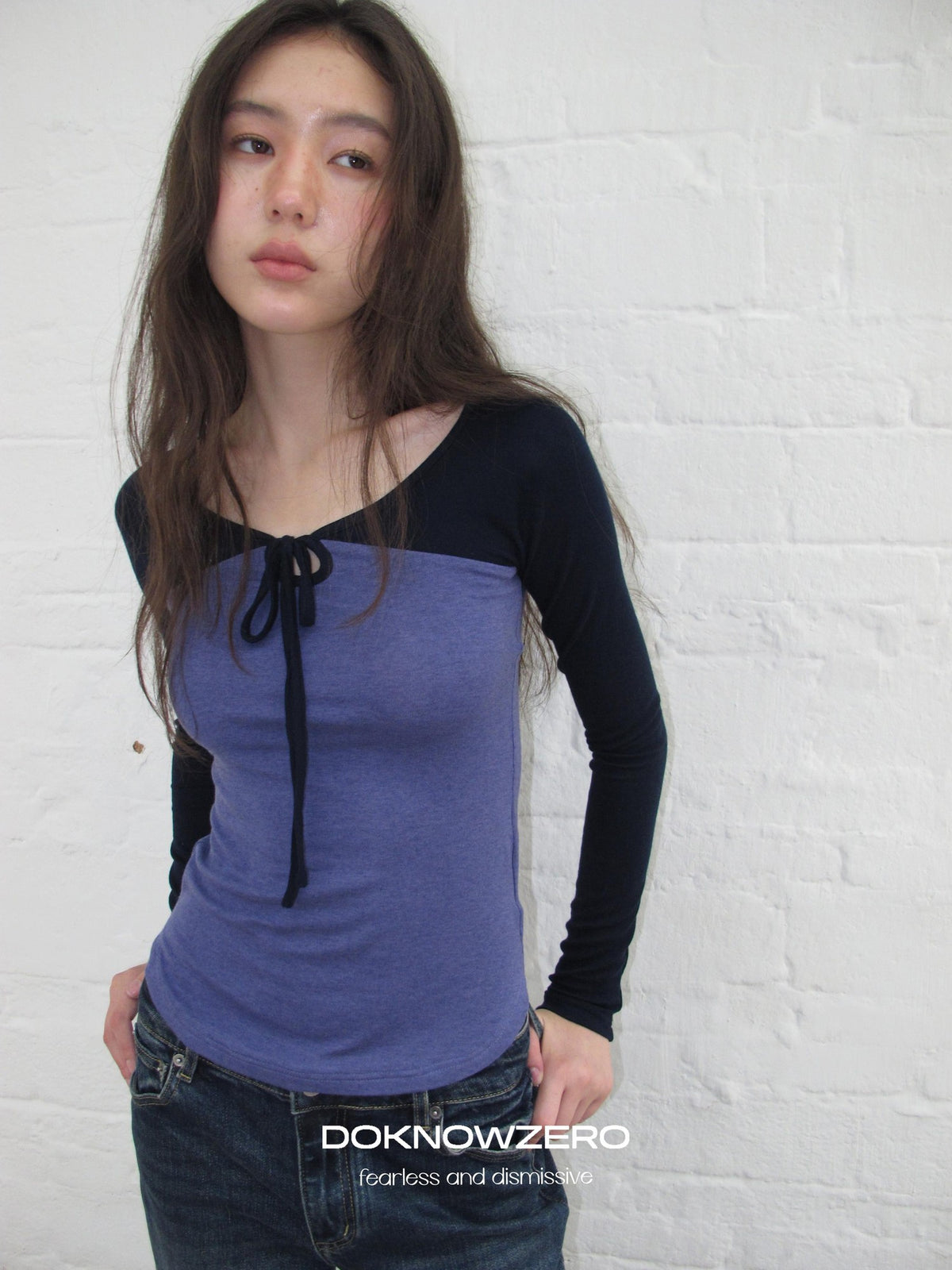 DKZ OFFICIAL Colorblock Slim Fit Raglan Sleeve Women&