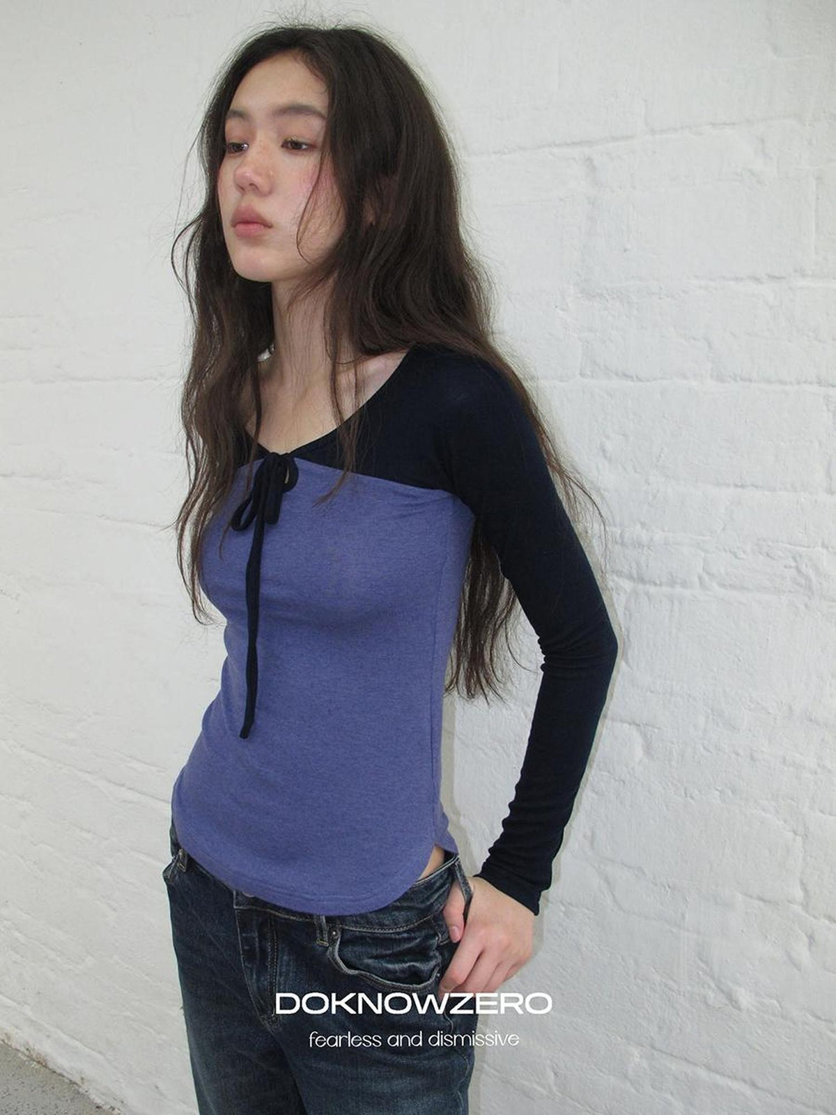 DKZ OFFICIAL Colorblock Slim Fit Raglan Sleeve Women&