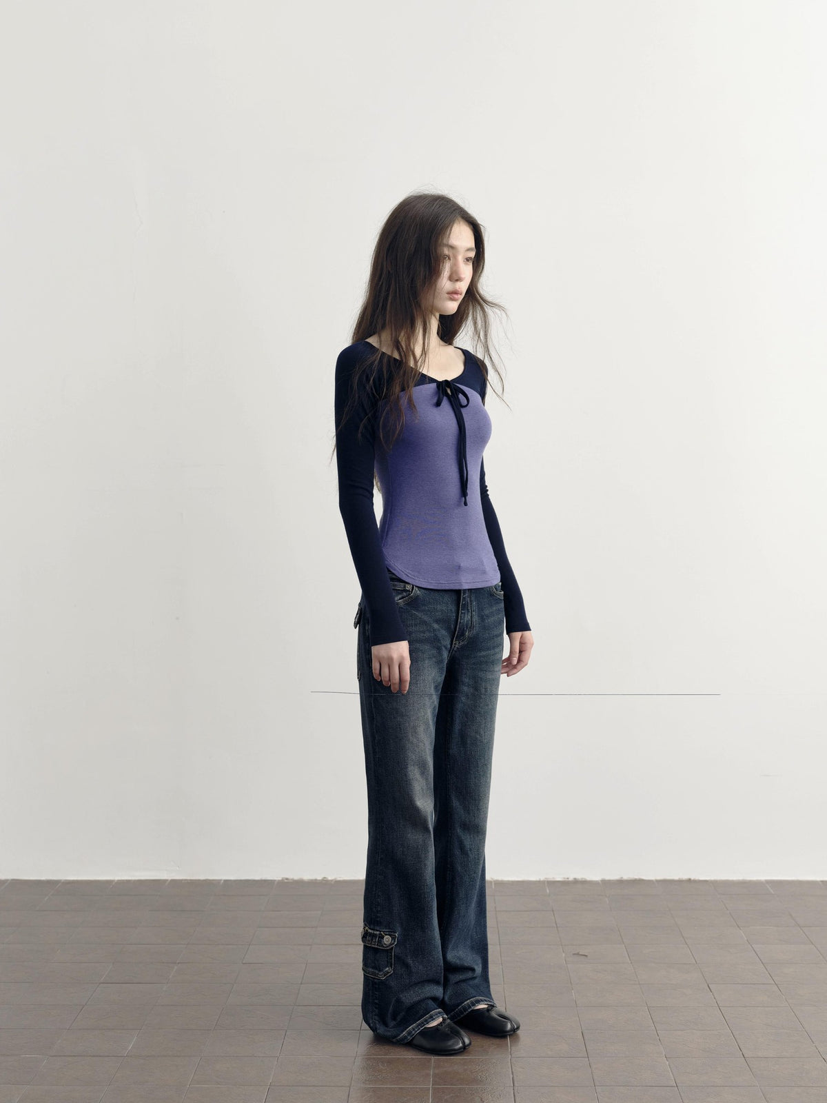 DKZ OFFICIAL Colorblock Slim Fit Raglan Sleeve Women&