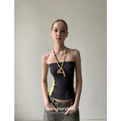 DKZ_OFFICIAL_Contrast_Color_Spliced_Slim_Sweet_Women&