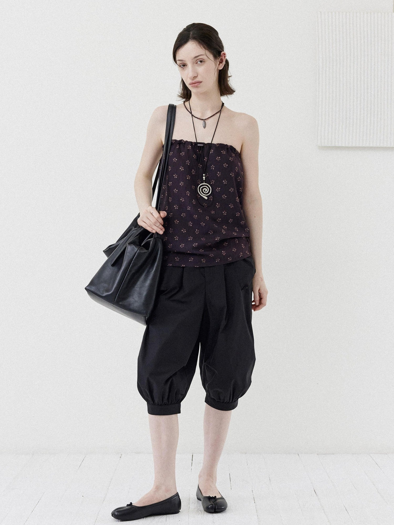 DKZ OFFICIAL Convertible Printed Drawstring Straight Cut Women&