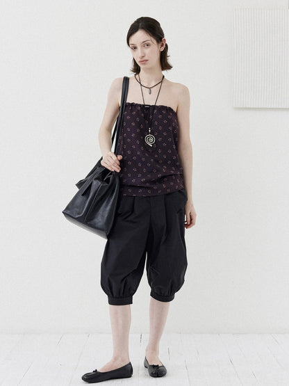 DKZ OFFICIAL Convertible Printed Drawstring Straight Cut Women&
