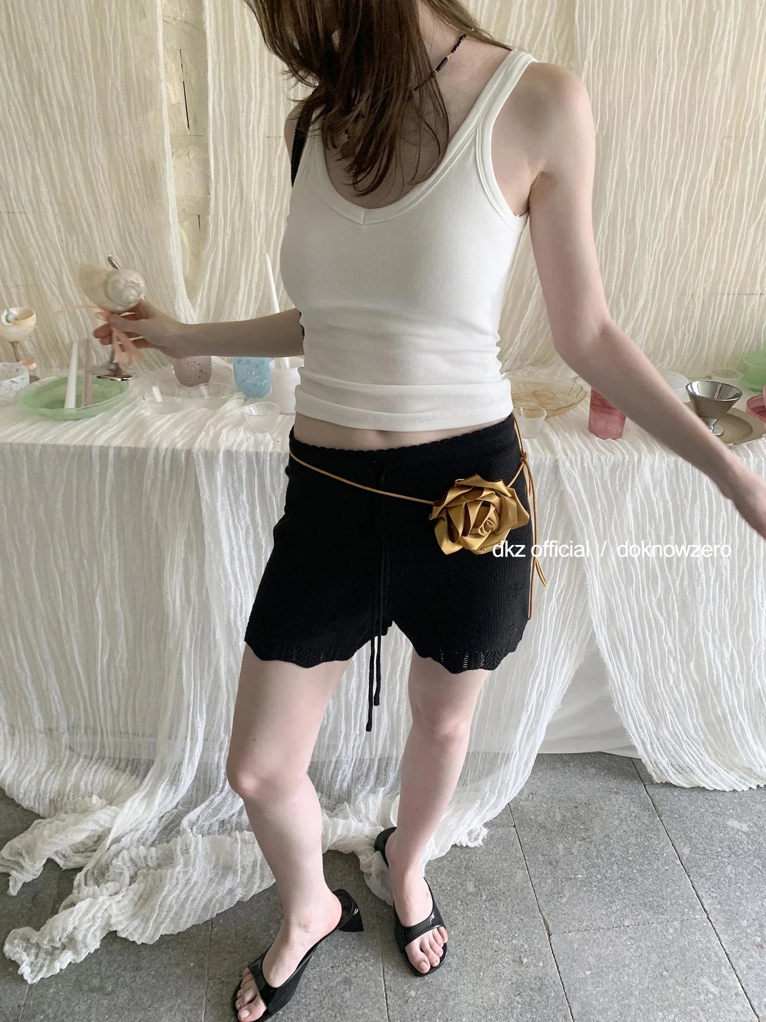 DKZ OFFICIAL Crochet Lace Summer Shorts Vacation Beach