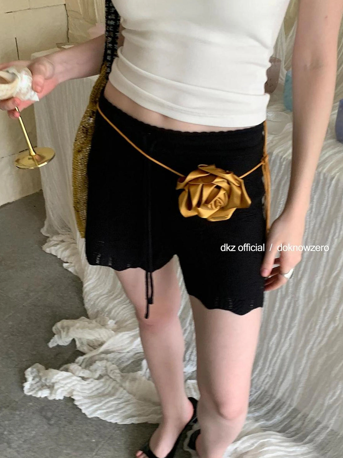 DKZ OFFICIAL Crochet Lace Summer Shorts Vacation Beach