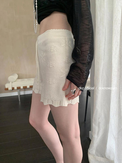 DKZ OFFICIAL Crochet Lace Summer Shorts Vacation Beach