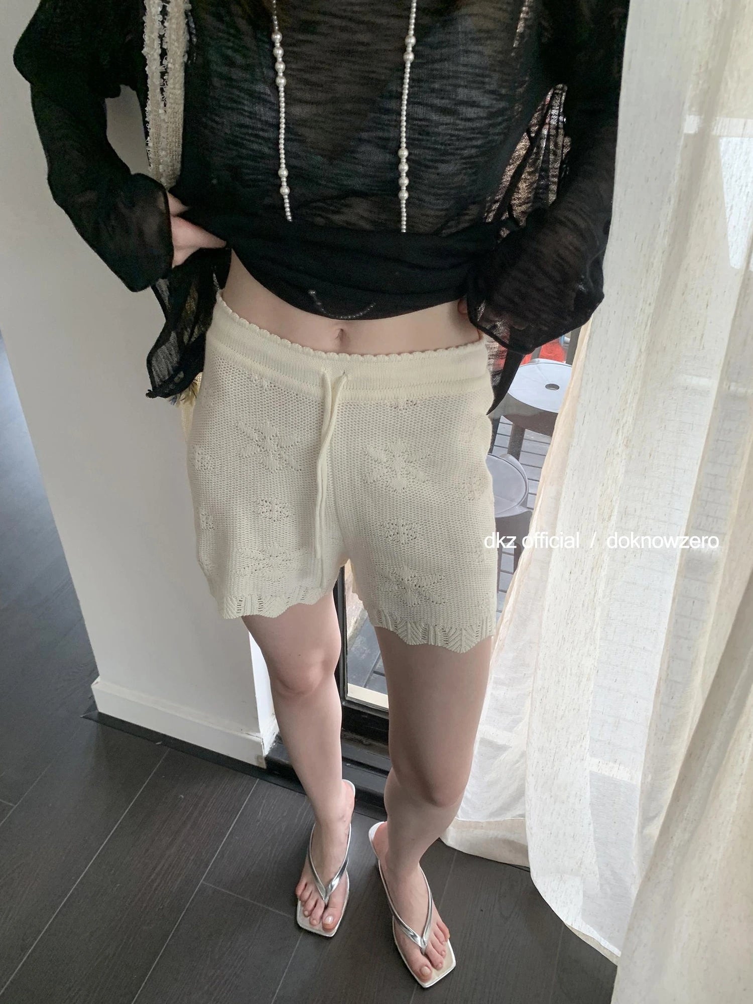 DKZ OFFICIAL Crochet Lace Summer Shorts Vacation Beach
