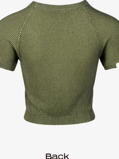 DKZ OFFICIAL Cropped Logo Jacquard Knit Top