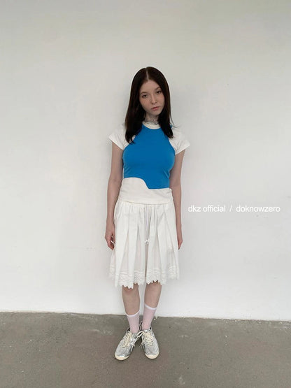 DKZ OFFICIAL Cropped Tank Top With Asymmetric Hem