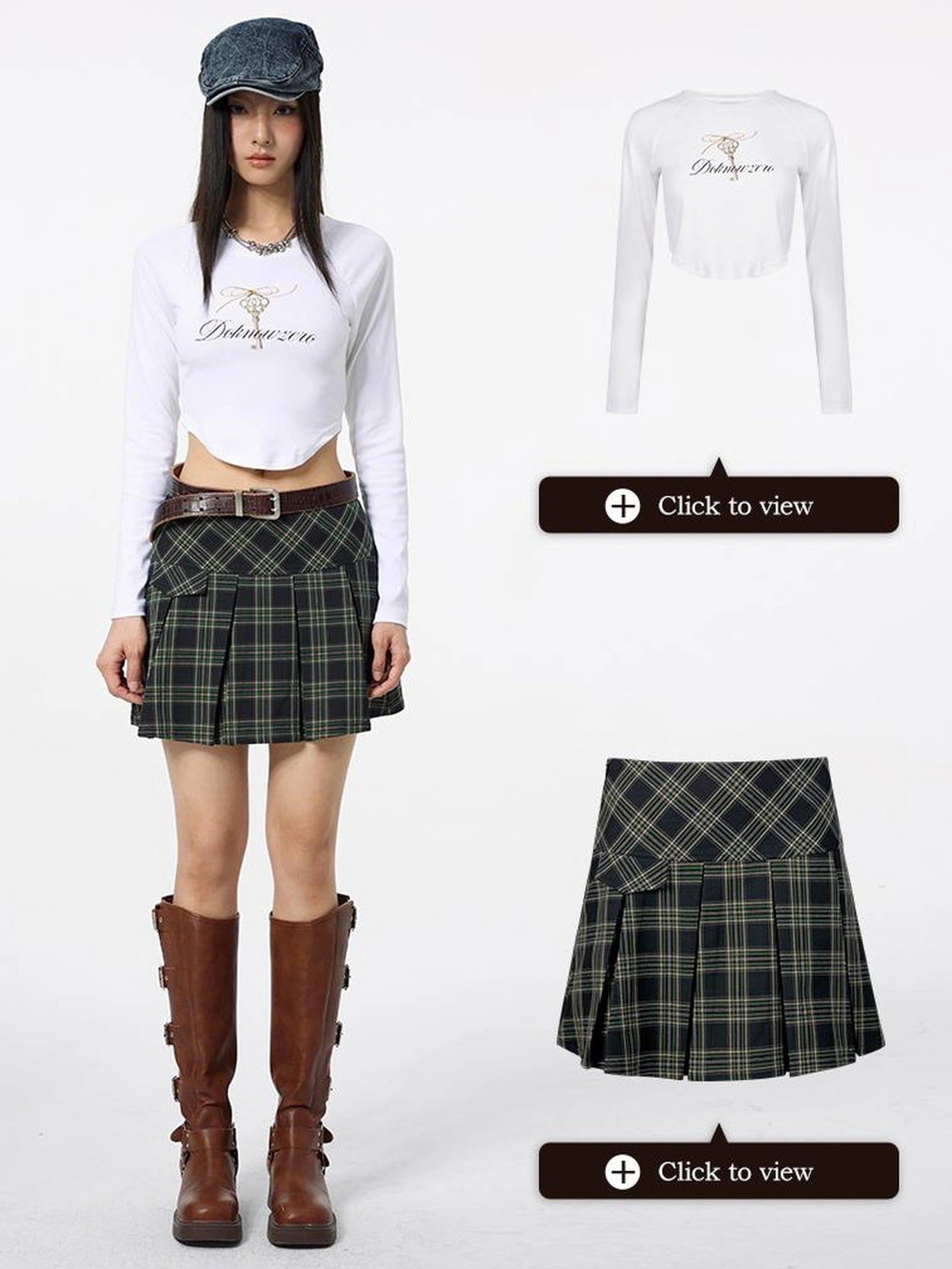 DKZ OFFICIAL Cropped White Short Sleeve Tee
