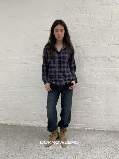 DKZ OFFICIAL Dark Blue Retro Cargo Pocket Women&