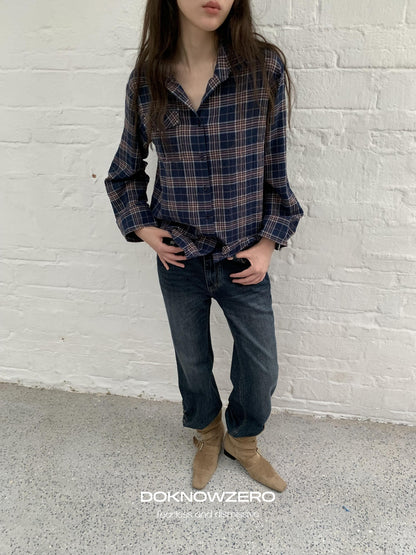 DKZ OFFICIAL Dark Blue Retro Cargo Pocket Women&