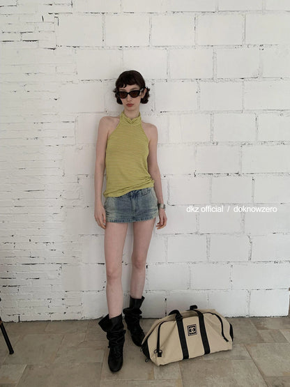 DKZ OFFICIAL Deep Blue Rolled Hem Casual Shorts