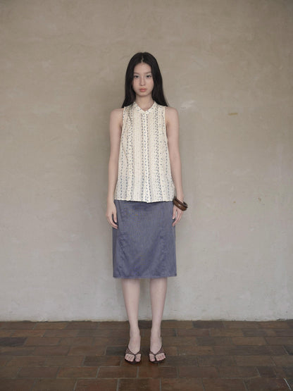 DKZ OFFICIAL Deep Blue Vintage Straight Mid Waist Women&